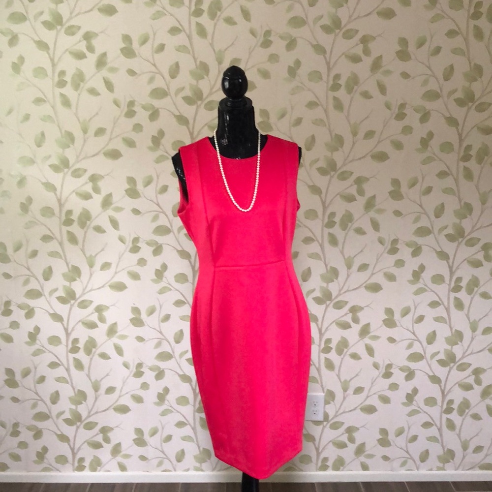 New without tags Kline fuchsia sleeveless dress with waist seam detail. Size 12.